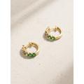 Roxanne First - 14-karat Gold Sapphire Hoop Earrings - Green