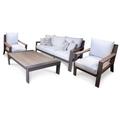 Signature Design by Ashley Tropicava Outdoor Sofa & 2 Chairs w/ Coffee Table Plastic in Brown | 36 H x 82.88 W x 34.5 D in | Wayfair PKG013858