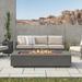 Real Flame AEGEAN Propane/Natural Gas Outdoor Fire Pit Table in Gray | 14.625 H x 41.75 W x 26 D in | Wayfair C9811LP-MGRY