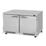 Turbo Air PUR-48-FB-N PRO Series 48 1/4" W Undercounter Refrigerator w/ (2) Section & (2) Doors, 115v, Silver