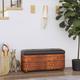Vidaxl - Bancs de rangement lot de 2 et coussin marron 69 cm quenouille