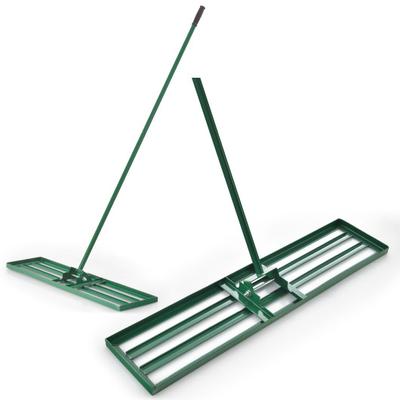 Costway 36 x 10 Inch Lawn Leveling Rake with Ergonomic Handle-Green