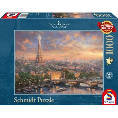 Schmidt 59470 – Thomas Kinkade, Paris, Stadt der Liebe, 1000 Teile, Puzzle – Schmidt Spiele