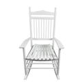 GZXS Patio Porch Rocking Chair with High Back for Indoor Outdoor Use Wood Rocking Chair with Armrest for Adult Front Porch Chairs with Rocker for Deck Garden Lawn Balcony Backyard White