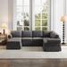 108" U Shaped Fabric Sectional Sofa Set, Upholstered Modular Customization Couch with Removable Ottoman