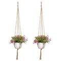 Herrnalise Macrame Plant Hangers 2 Pack Different Tiers Indoor Hanging Planters Basket Decorative Flower Pots Holder Stand Boho Home Decor Home Furniture Clearance