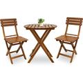3-Piece Wood Bistro Set Outdoor Patio Furniture Set Folding Table and Chairs 1 Folding Patio Coffee Table and 2 Chairs Indoor and Outdoor for Patio Yard Garden Pool Balcony Porch
