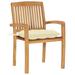 Suzicca Patio Chairs 2 pcs with White Cushions Solid Teak Wood