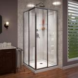 DreamLine Cornerview 36 in. D x 36 in. W x 76 3/4 in H Framed Sliding Shower Enclosure in Brushed Nickel with White Acrylic Kit