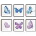 6 Watercolor Butterfly Wall Art Prints Blue Purple Butterfly Wall Art Canvas Poster Unframed Canvas Prints Wall Art