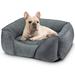 Laadd Small Dog Beds for Small Dogs Washable Dog Bed Orthopedic Rectangle Puppy Pet Bed Durable Calming Dog Sofa Bed Soft Sleeping with Anti-Slip Bottom(20 Grey)