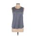Nike Active Tank Top: Gray Color Block Activewear - Women's Size Large