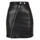 Jerseyrock URBAN CLASSICS "Damen Ladies Synthetic Leather Biker Skirt" Gr. 5XL, schwarz (black) Damen Röcke