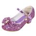 Toddler Little Kid Girls Dress Pumps Glitter Sequins Princess Bowknot Low Heels Party Dance Shoes Rhinestone Sandals