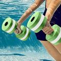 Sehao Swimming One Pair Barbells Exercise Dumbbells Hand Water Dumbbells Eva Dumbbells Floating On Water Circular Buoyancy Dumbbells beach stuff Green