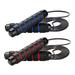 Weighted Jump Rope for Workout Fitness Tangle-Free Ball Bearing Rapid Speed Skipping Rope for MMA Boxing Weight-lossï¼Œblack red + black blue black red + black blue F73015