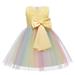 TUOBARR Dress for Toddler Girl Sunny Baby Girl Floral Dress Bridesmaid Bowknot Waistband Pageant Gown Tulle Wedding Princess Dress Yellow 100