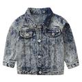 Toddler Denim Jacket for Boys Girls Button-Down Jeans Jackets Coat Retro Outerwear 1-6T