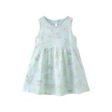 safuny Girls s A Line Dress Toddler Baby Clearance Floral Lovely Holiday Princess Dress Sleeveless Comfy Fit Round Neck Vintage Pleated Swing Hem Green 1-7Y
