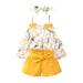 ZMHEGW Toddler Girls Dresses Casual Baby Skirt Shorts Cover Turn S Sleeveless Off The Shoulder Floral Bow Top Lace Up Shorts Sun Dress