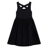 Summer Dresses For Girls Westernized Open Back Sleeveless Tank Top Dress Daily Versatile Black Dress Trend For 2-3 Years