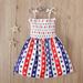 Shldybc Toddler Girls American Flag Dress USA Stars Striped Kids Patriotic Summer Clothes 4th of July Outfit for Girl PartySummer Savings Clearance