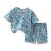 Summer Outfits Set For Kids Boys Baby Toddler Kids Short Sleeve Shorts Two Piece Set Kids Leopard T Shirt And Shorts For 4-5 Years