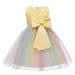 TUOBARR Dress for Toddler Girl Sunny Baby Girl Floral Dress Bridesmaid Bowknot Waistband Pageant Gown Tulle Wedding Princess Dress Yellow 110