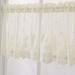 Baywell Lace Kitchen Valances Curtains Vintage Semi-Sheer Voile Window Valance 51.2in/53.9in Length Lace Floral Embroidered Short Valance Curtain Swags for Small Window Living Room Bedroom