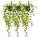 HOMEMAXS 3pcs Artificial Hanging Plants with Pots Hanging Vine Artificial Hanging Potted Plants Green