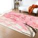 Spring Cherry Blossoms Area Rug Pink White Cherry Blossoms Tree Soft Washable Carpet For Boys And Girls Nursery Bed Living Room Decor Rugs 4 x 5