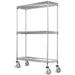 14 Deep x 60 Wide x 60 High 3 Tier Gray Wire Shelf Truck with 800 lb Capacity