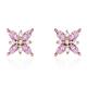 Boucles D'oreilles Puces Anabele Or Rose Amethyste Oxyde