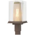 Polaris 18"H Gold Accented Bronze Outdoor Post Light w/ Clear Shade