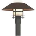 Henry 15.8"H Bronze Accented Natural Iron Outdoor Post Light w/ Opal S