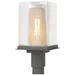 Polaris 18"H Silver Accented Natural Iron Outdoor Post Light w/ Clear