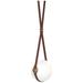 Derby 10.9"W Brass Accented LED Pendant w/ Brown Straps and Opal Shade