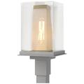 Polaris 18"H Gold Accented Steel Outdoor Post Light w/ Clear Shade