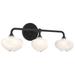 Ume 22"W 3-Light Black Accented Black Bath Sconce w/ Frosted Shade