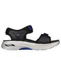 Skechers Men's Max Cushioning Arch Fit Prime - Archee Sandals | Size 10.0 | Black/Blue | Textile/Synthetic | Hyper Burst