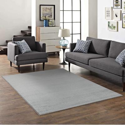 Teppich MY HOME "Kurzflor-Webteppich GRANADA 4800, uni Soft Touch", grau, B:240cm H:20mm L:340cm, Polypropylen, Teppiche, leichter Glanz, auch in rund, Wohnzimmer, Schlafzimmer, Kinderzimmer Image