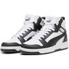 Sneaker PUMA "REBOUND V6 MID JR", Kinder, Gr. 37,5, schwarz-weiß (puma weiß, puma schwarz, shadow gray), sportlich, Schuhe