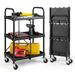 Costway Collapsible Utility Cart Plastic in Black | 38 H x 24 W x 17 D in | Wayfair TH10032DK