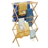 mDesign Bamboo Clothes Drying Rack, Foldable Wooden Laundry Drying Rack Wood in Brown | 43.3 H x 22.4 W x 14 D in | Wayfair 08558MDL