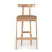 Loon Peak® Easah Tex Stool-natural Rosa Morada-counter Wood/Upholstered/Leather in Brown | 36.5 H x 20.25 W x 17.75 D in | Wayfair