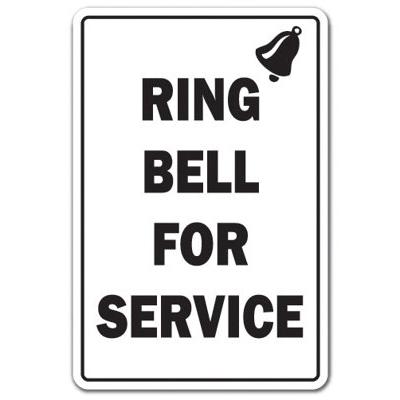 SignMission Ring Bell for Service SIgn Plastic in Black/White | 18 H x 24 W x 0.1 D in | Wayfair Z-A-1824-Ring Bell For Service