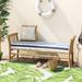 Bay Isle Home™ Roden 22" Wide Outdoor Patio Daybed w/ Cushions Wood in Blue | Wayfair 5B0B1B603ECA46B4B63718BAFDB5391D