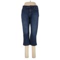 Lauren Jeans Co. Jeans - Mid/Reg Rise Straight Leg Denim: Blue Bottoms - Women's Size 6 - Dark Wash