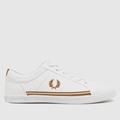 Fred Perry baseline twill trainers in white & beige