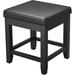 Red Barrel Studio® Vanity Stool Faux Leather/Wood/Upholstered/Leather in Black/Brown | 18.11 H x 15.75 W x 15.75 D in | Wayfair